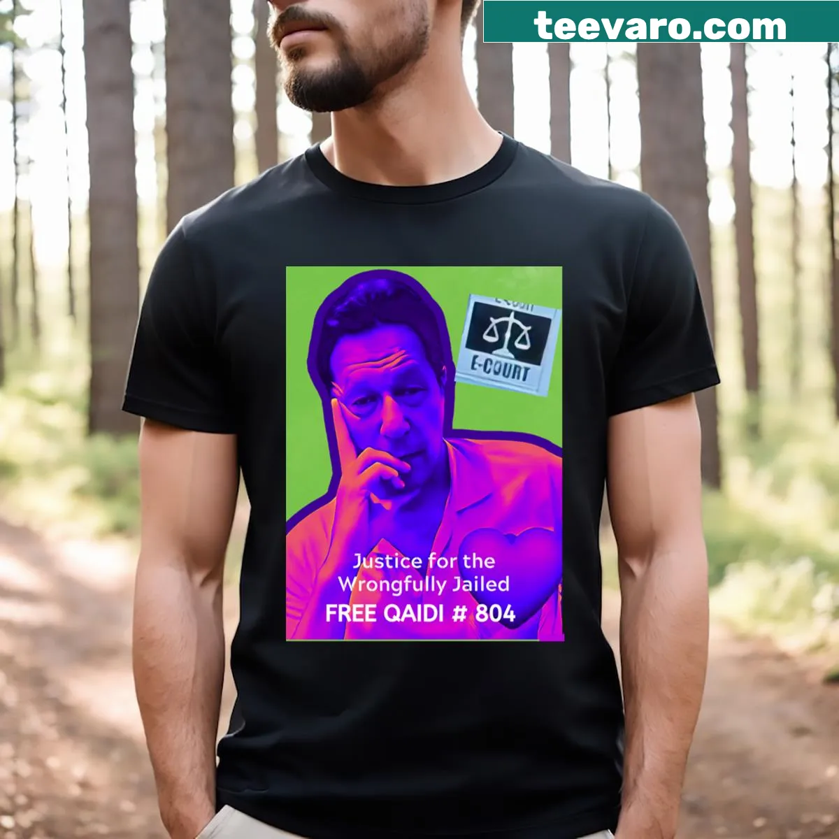 Witty T-shirt featuring the humorous Qaidi 804 meme phrase — on a men's t-shirt