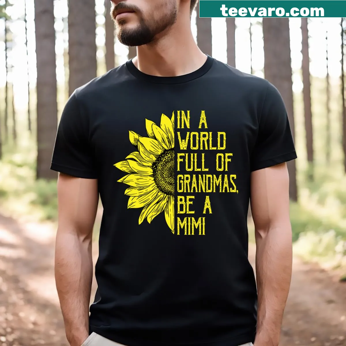 Fun Grandma T-shirt with 'Be a Mimi' message — on a men's t-shirt