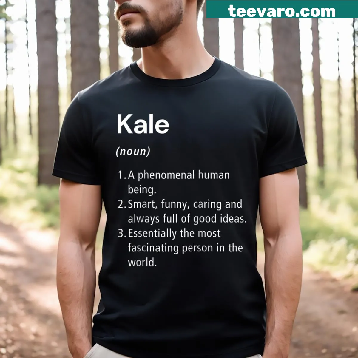 Funny kale definition printed on a raglan baseball tee — on a men's t-shirt