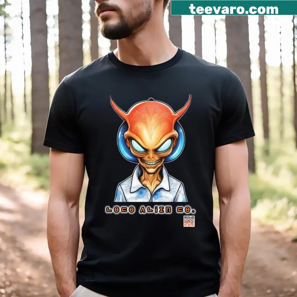 Alien-themed graphic T-shirt with a unique design