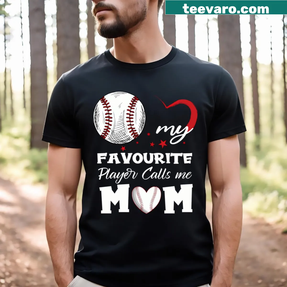 Mothers Day T-shirt for baseball moms with heartfelt message — on a men's t-shirt