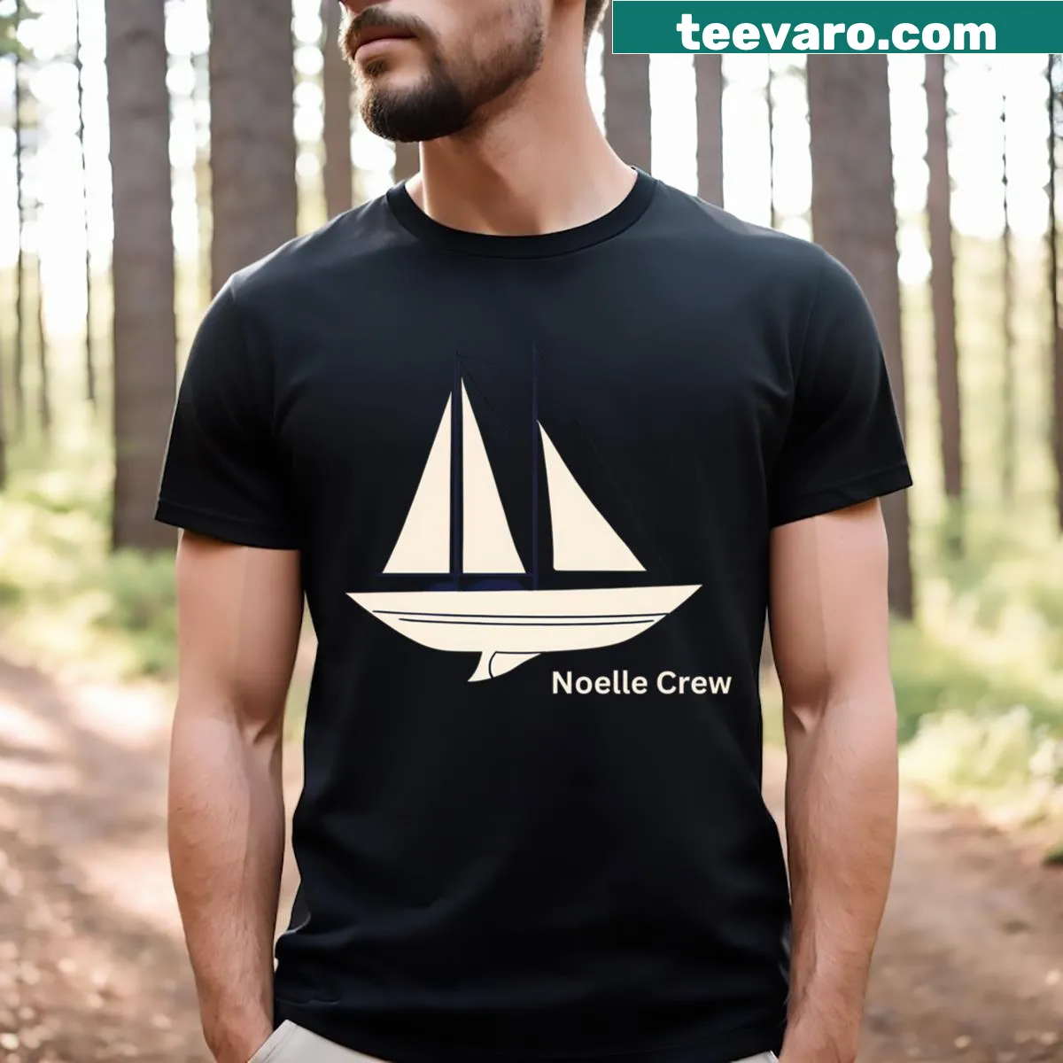 Nautical illustration of a sailboat on a sailing t-shirt — on a men's t-shirt