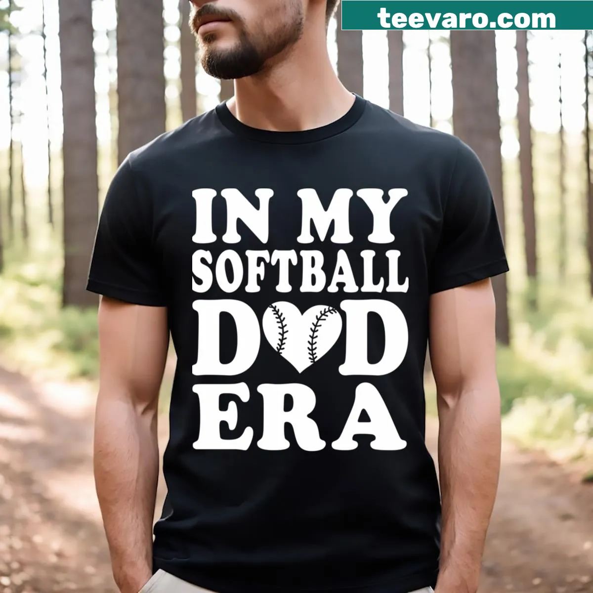 Funny Softball Dad graphic T-shirt — on a men's t-shirt