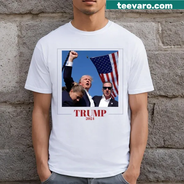 Bold graphic Trump 2024 t-shirt with stylized lettering