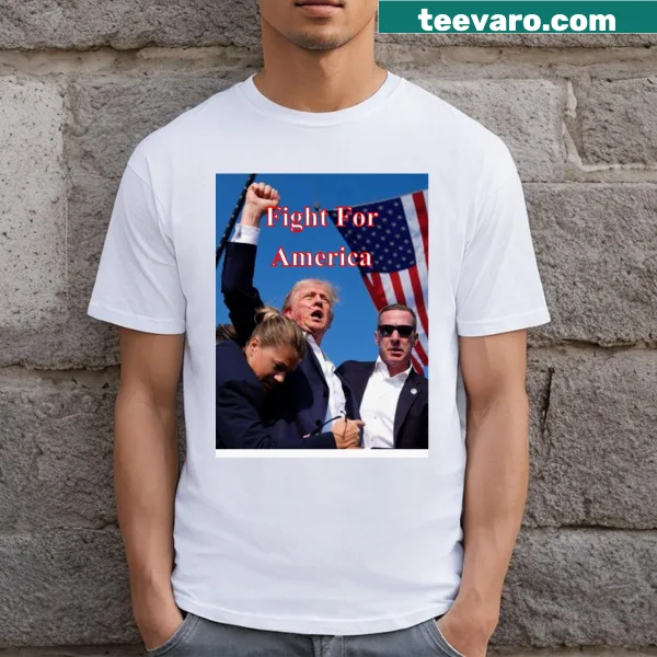 Bold Trump Fight For America shirt with a strong advocacy message.