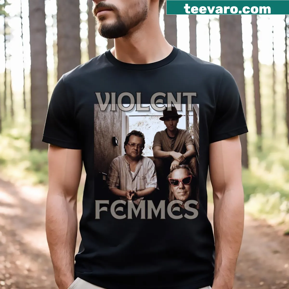 Vintage-style t-shirt featuring a faded 'VF' logo — on a men's t-shirt