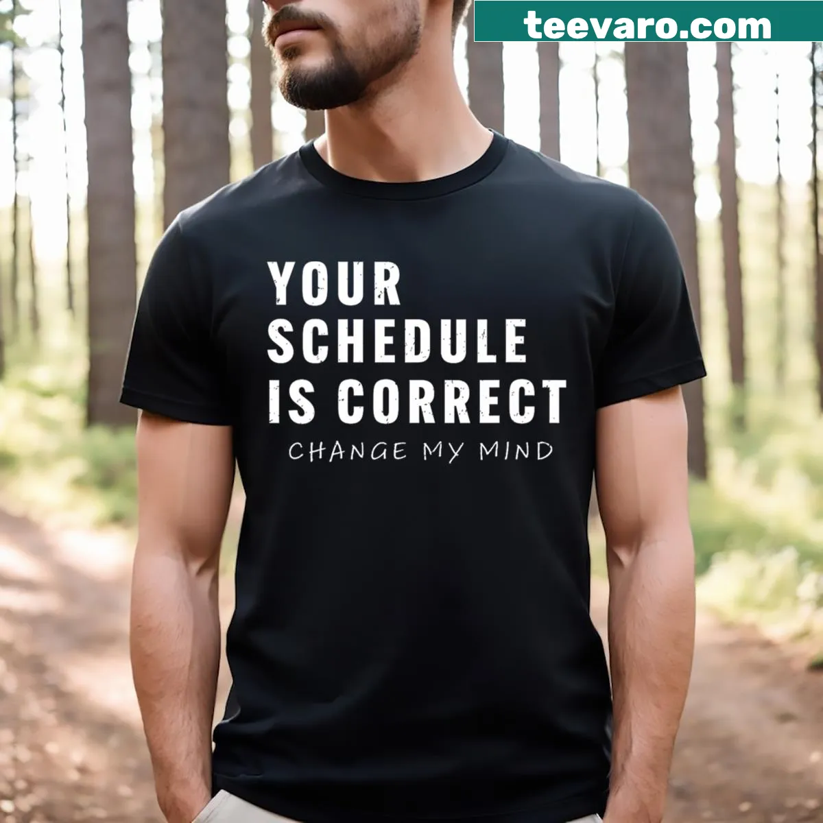 Funny text graphic on V-neck T-shirt for back-to-school. — on a men's t-shirt
