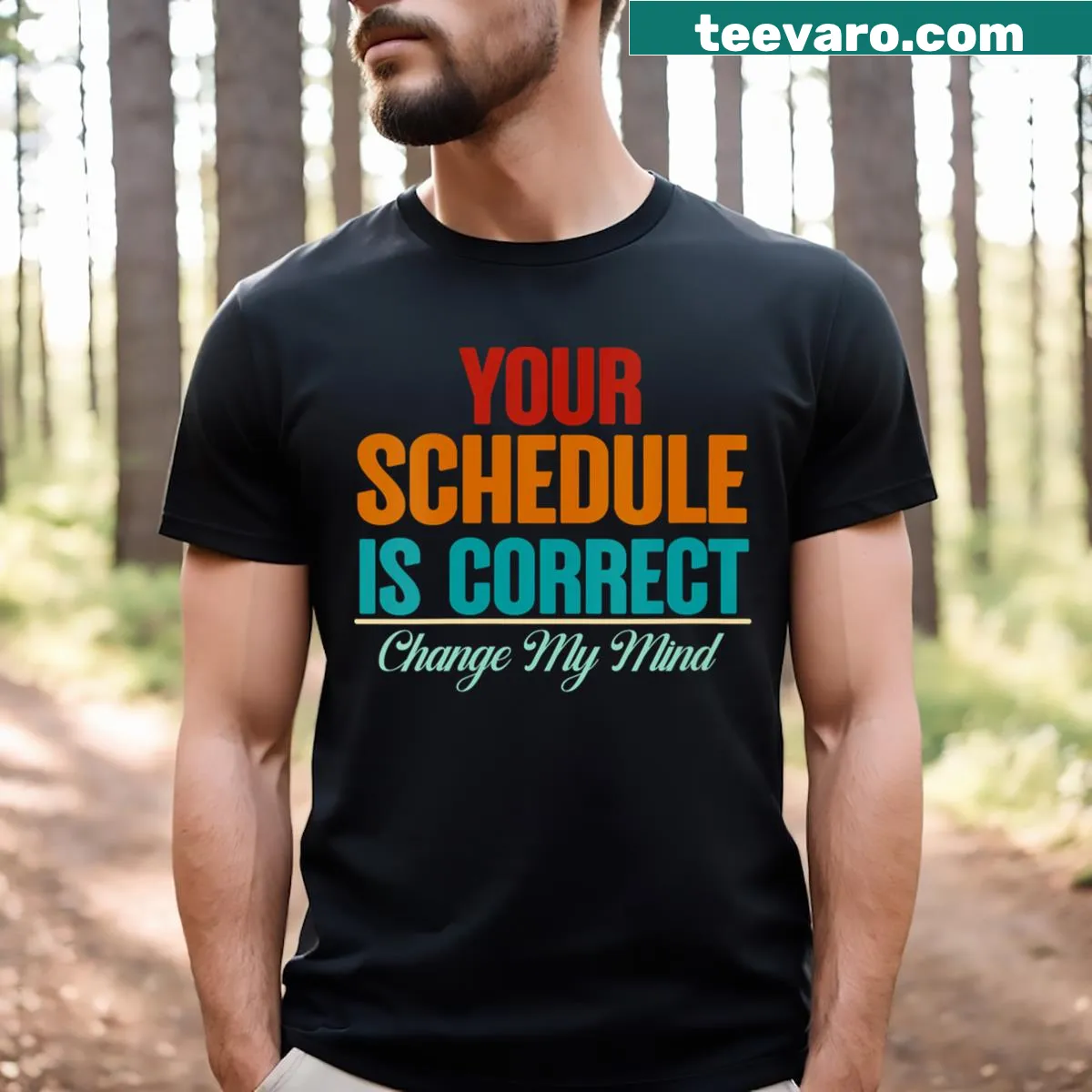 Humorous text graphic on V-neck T-shirt for back-to-school. — on a men's t-shirt