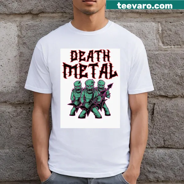 Edgy T-shirt featuring Death Metal Zombie band graphic.