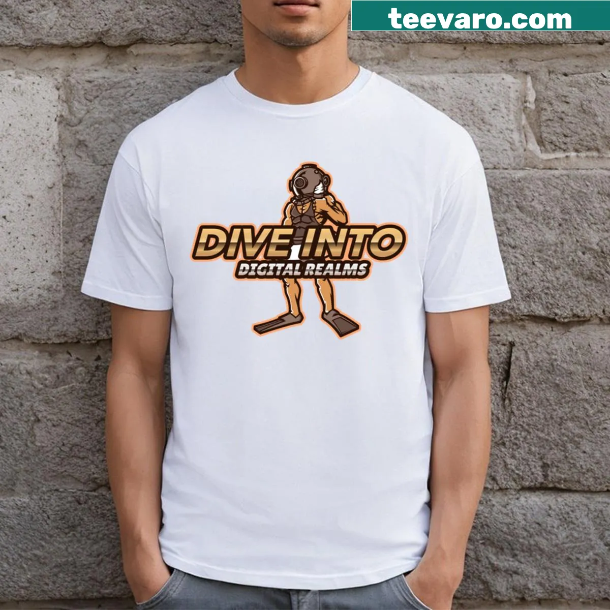 T-shirt honoring writers in the digital realm with a unique design. — on a men's t-shirt