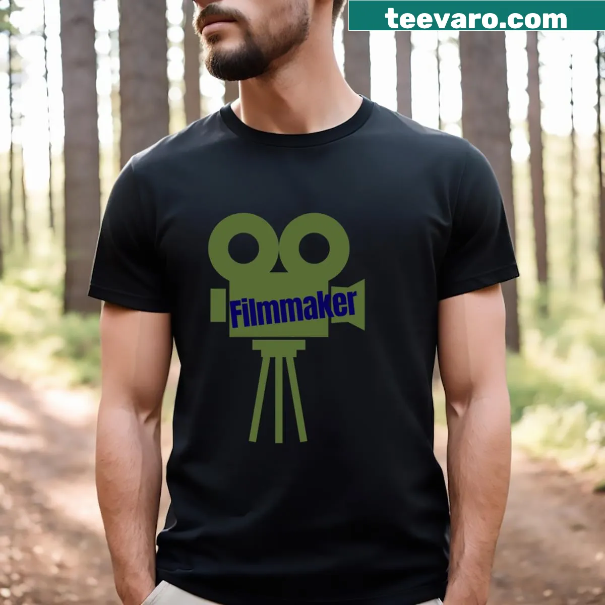 Minimalist Filmmaker graphic on T-shirt — on a men's t-shirt