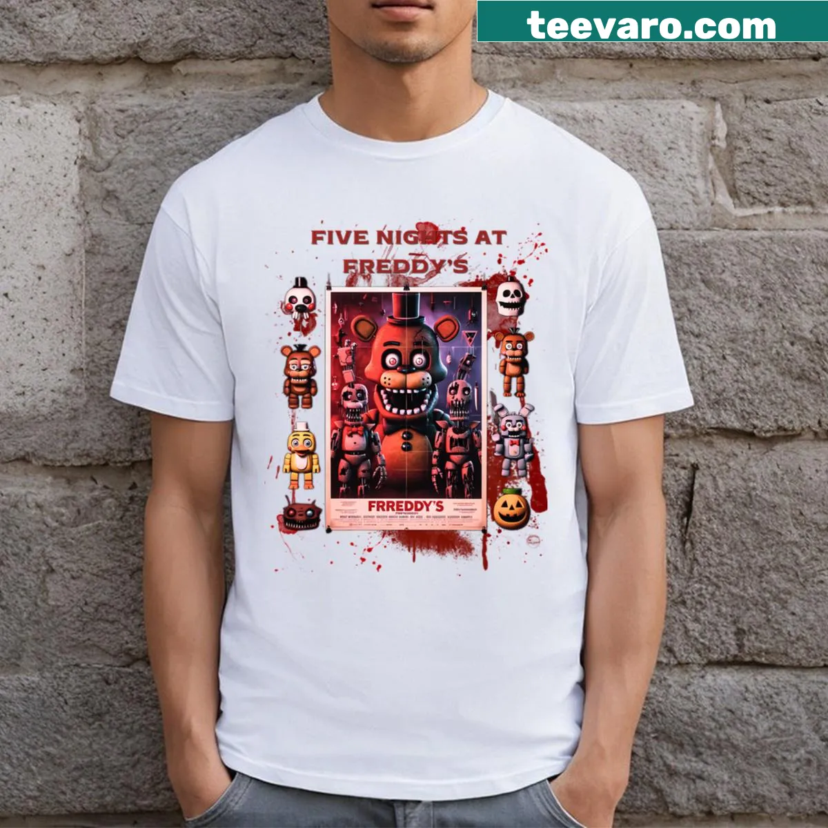 Vintage gaming t-shirt with classic video game graphics — on a men's t-shirt
