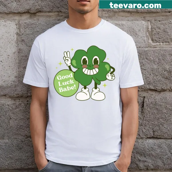 Cute T-shirt with Good Luck cartoon design