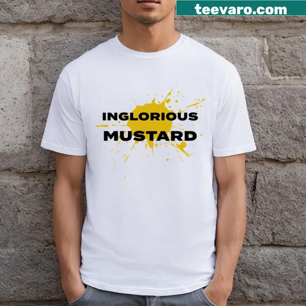 Playful t-shirt featuring the phrase 'Inglorious Mustard' for food lovers