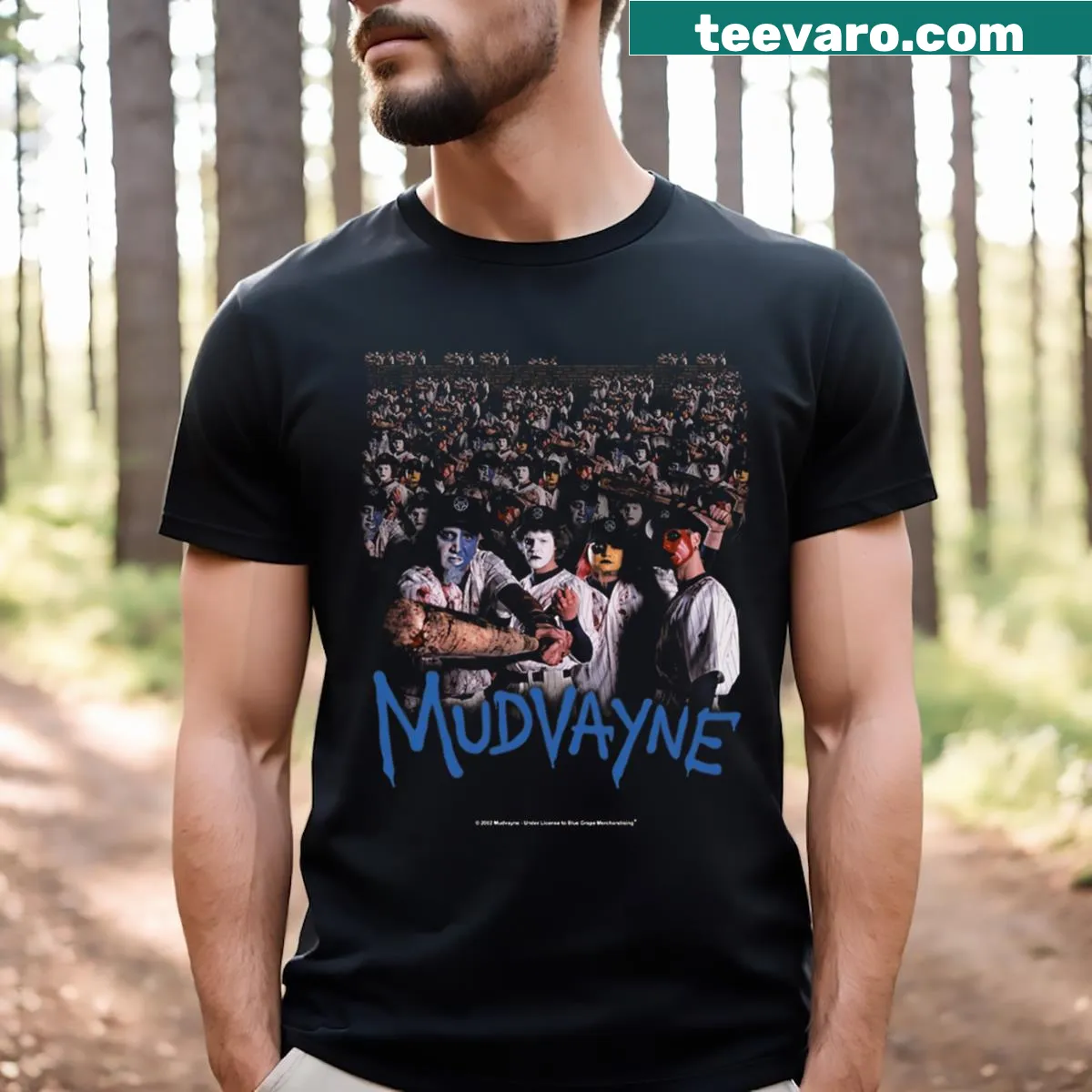 Bold Mudvayne band graphic t-shirt — on a men's t-shirt