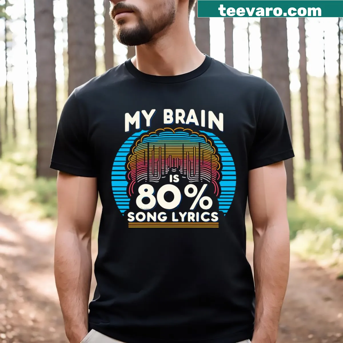 Funny 80s song lyrics shirt for music lovers — on a men's t-shirt