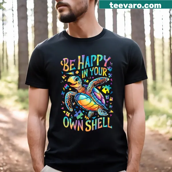 Adorable turtle design promoting autism awareness on t-shirt