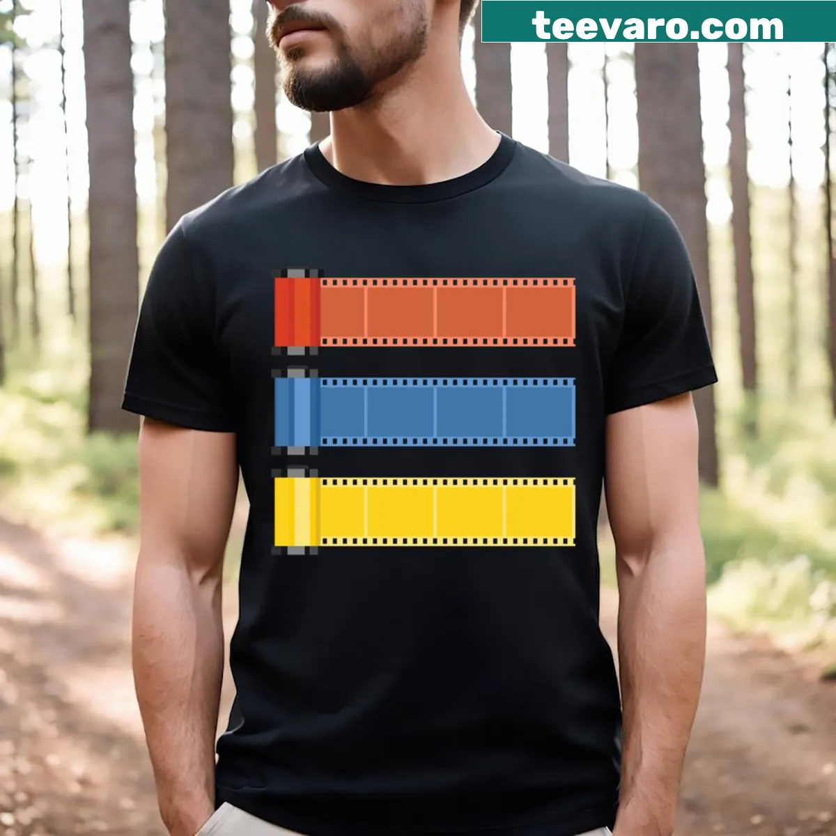Vintage distressed T-shirt inspired by classic films — on a men's t-shirt