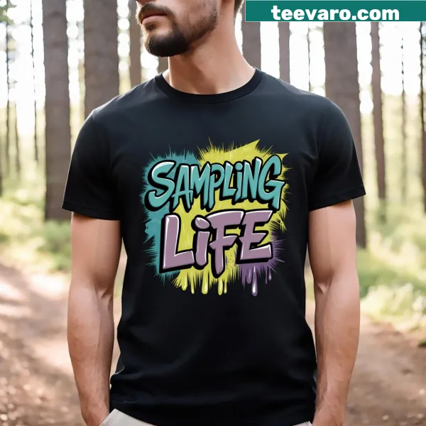 Illustrative T-shirt embracing 90s hip hop music culture