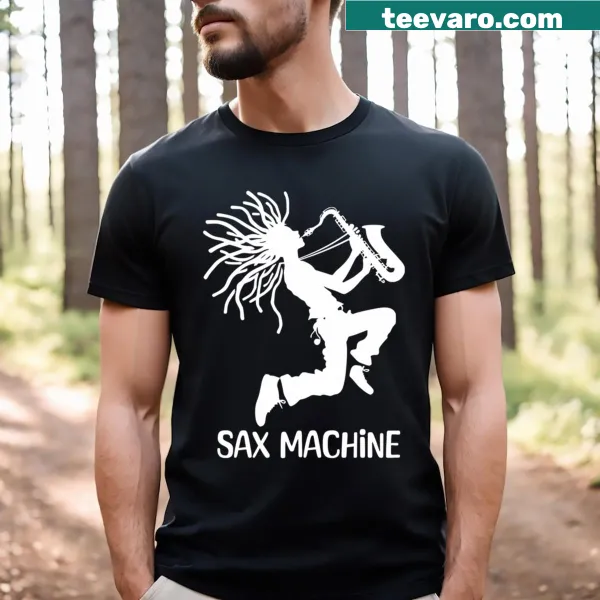 T-shirt featuring a saxophone player design