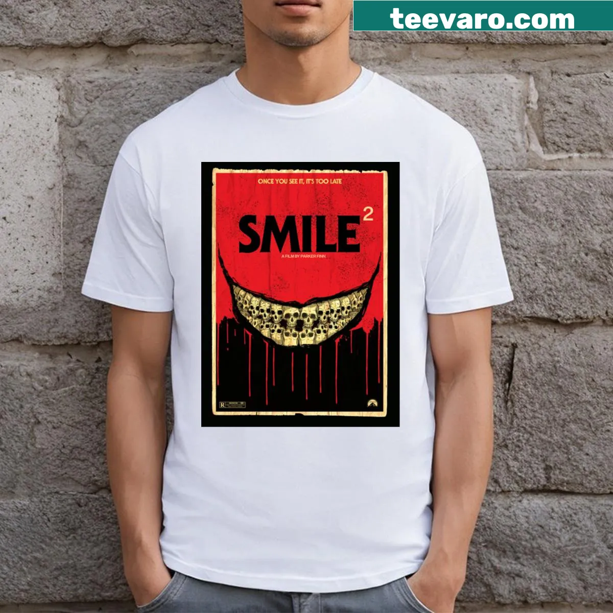 Charming design related to the Smile 2 movie — on a men's t-shirt