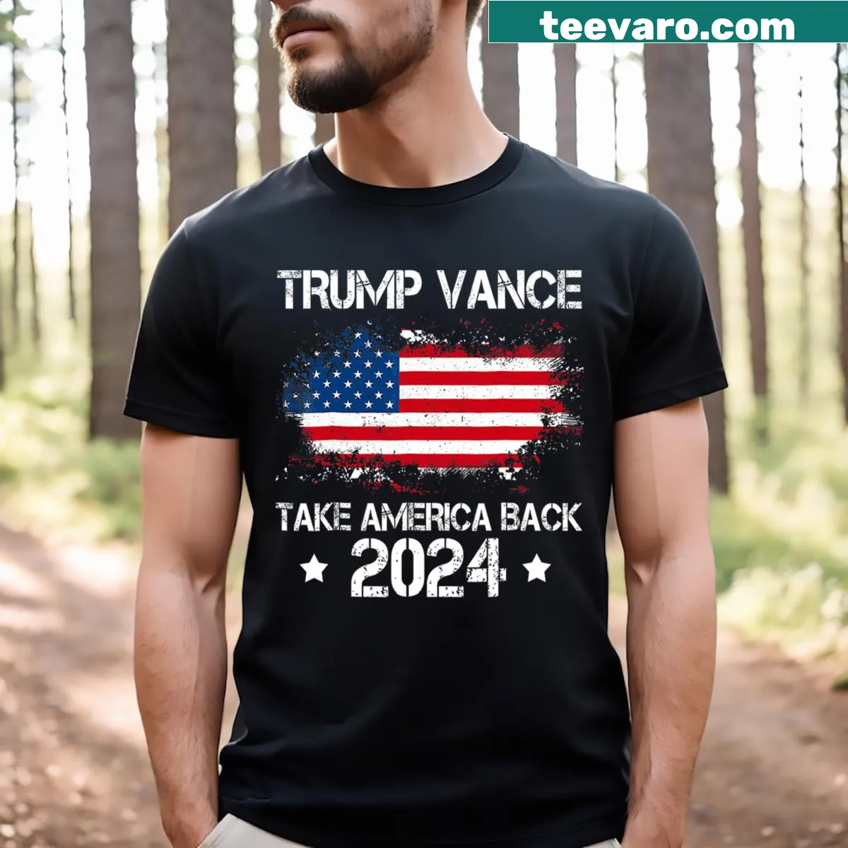 Bold supporter T-shirt with Take America Back message. — on a men's t-shirt