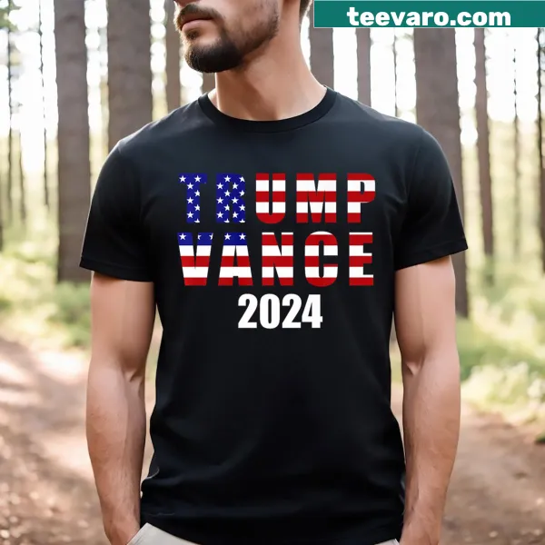 US flag themed Trump Vance 2024 presidential campaign T-shirt