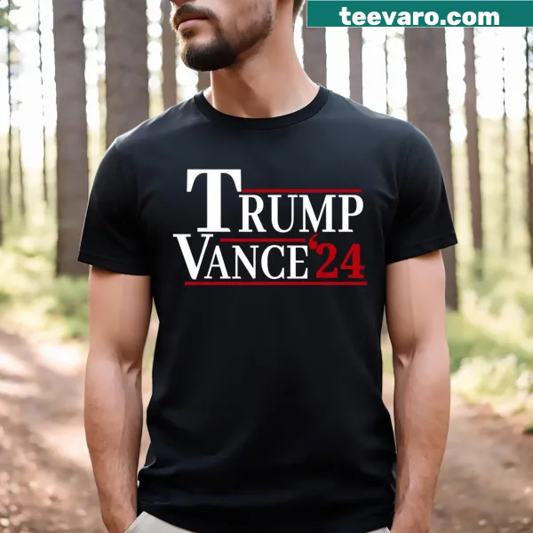 Funny election-themed T-shirt with bold text for Trump Vance 2024