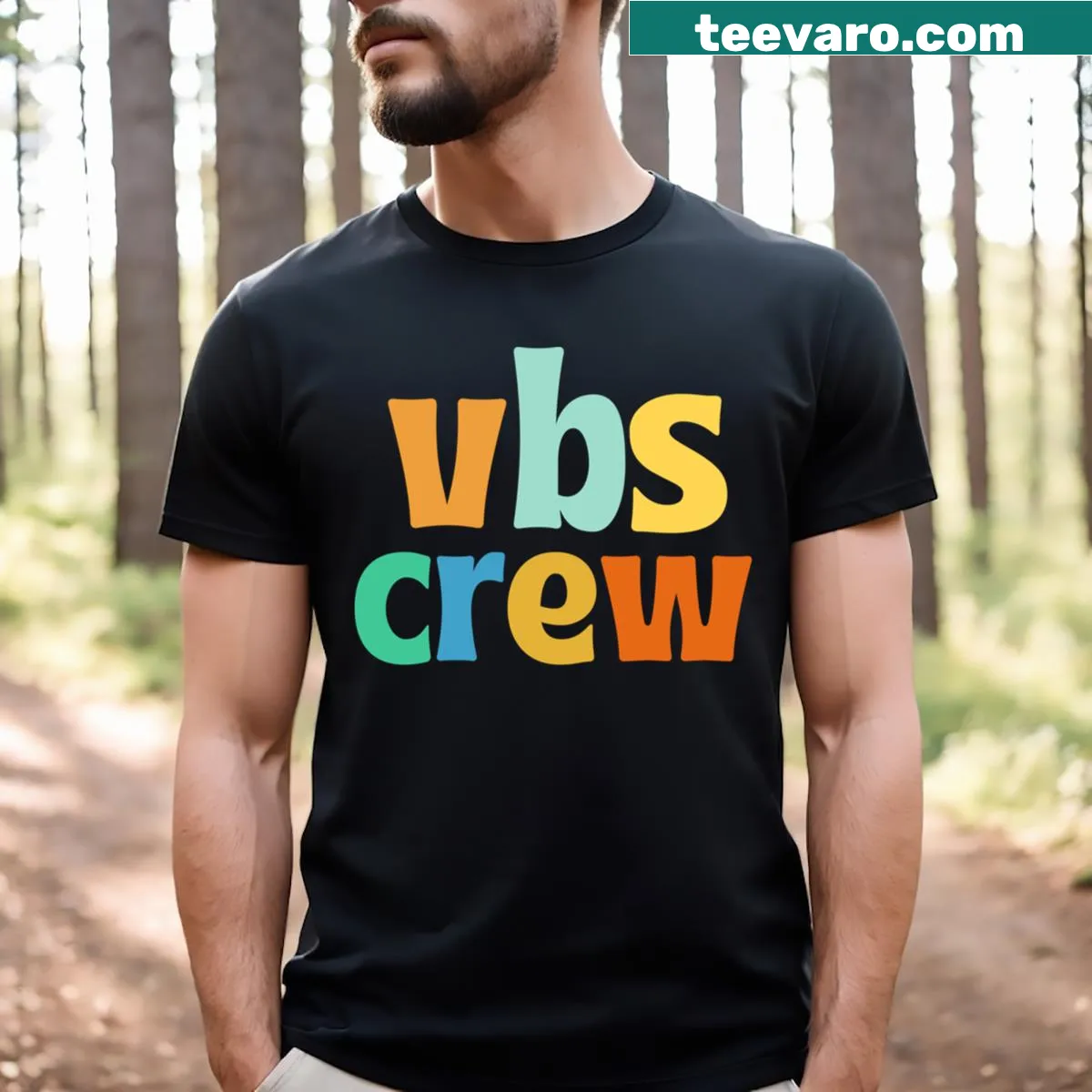 VBS Crew t-shirt promoting faith and fun — on a men's t-shirt