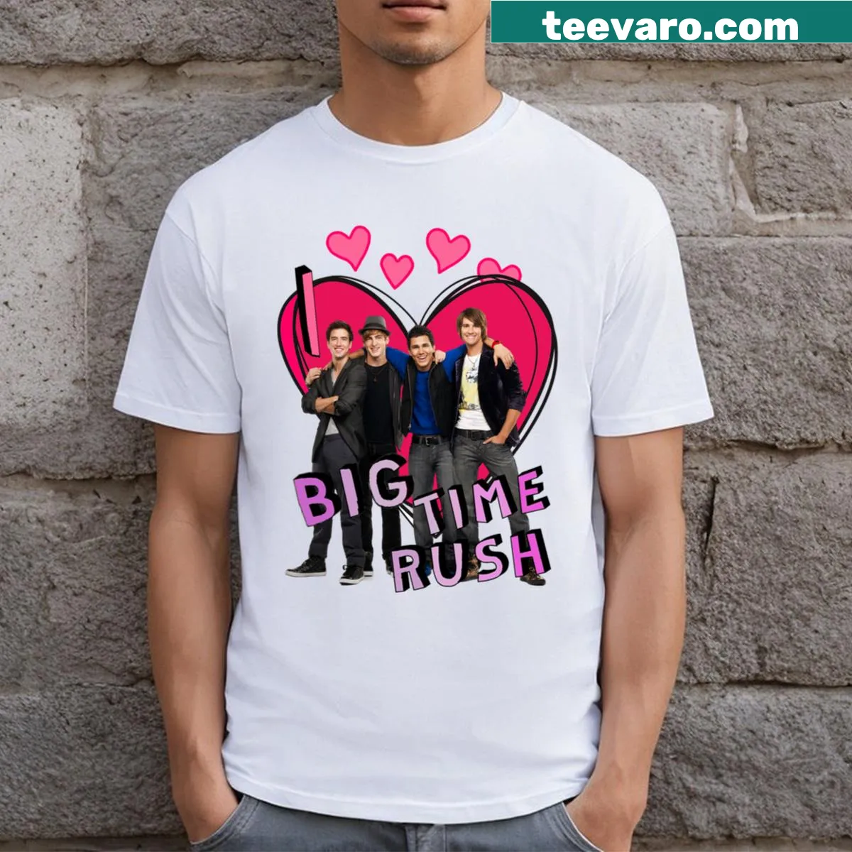 Vintage music band logo T-shirt with distressed graphic — on a men's t-shirt