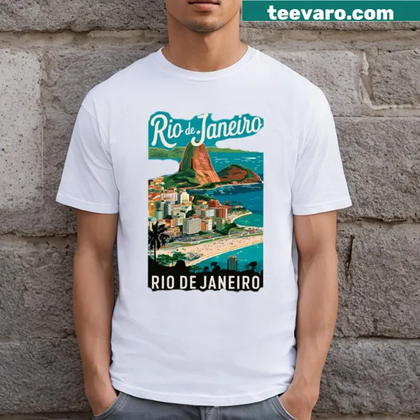 Vintage travel-inspired T-shirt featuring Rio De Janeiro design