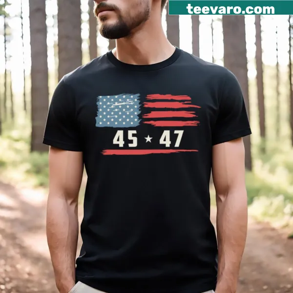 Vintage pocket t-shirt with American flag and political design
