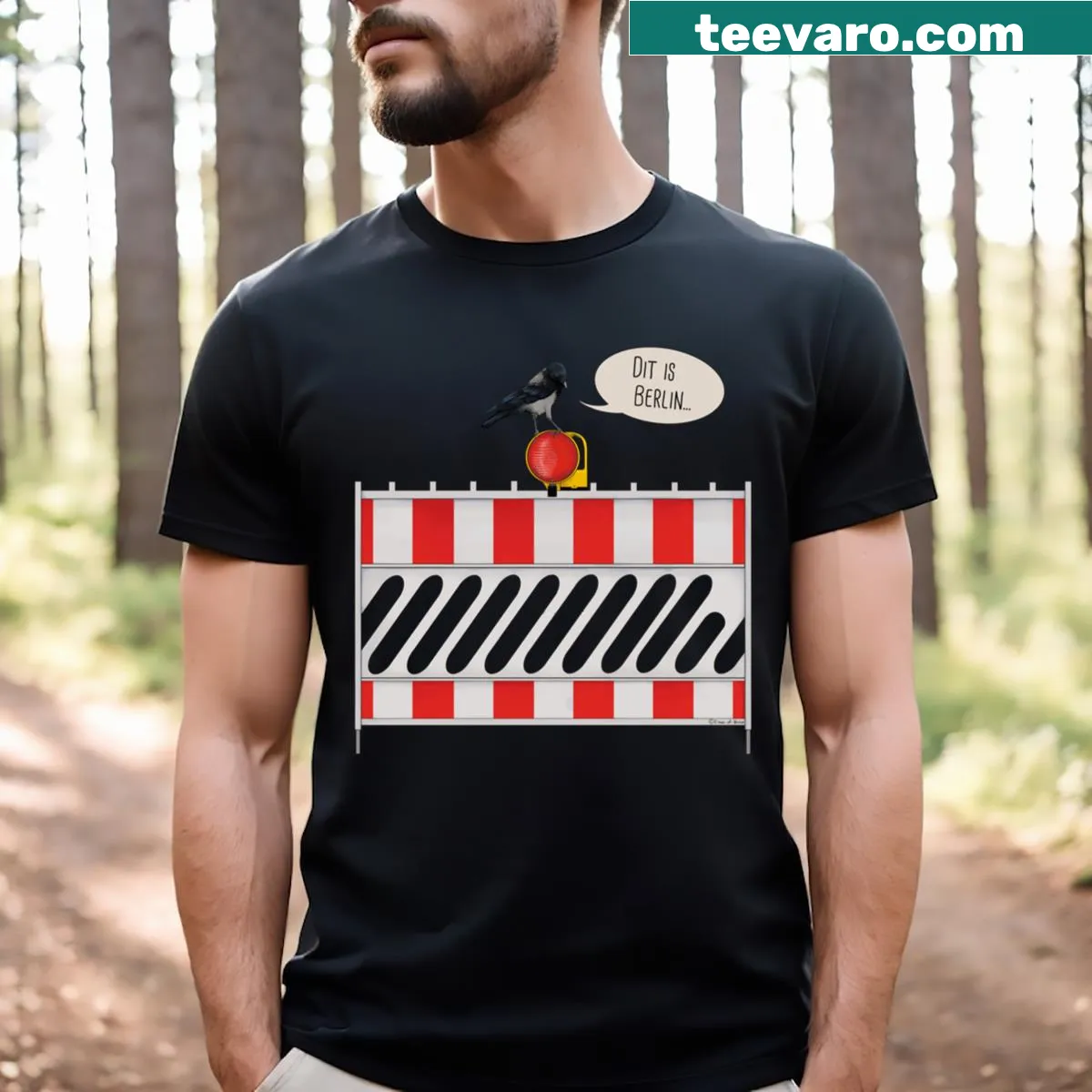 Minimalist T-shirt featuring 'A Single Construction Site' text — on a men's t-shirt