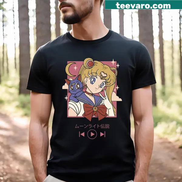 Cute kawaii sailor cartoon design on a manga-inspired t-shirt