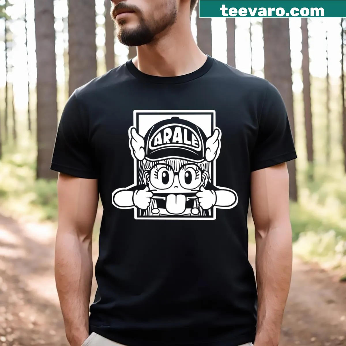 Illustration of Arale on a fun T-shirt — on a men's t-shirt