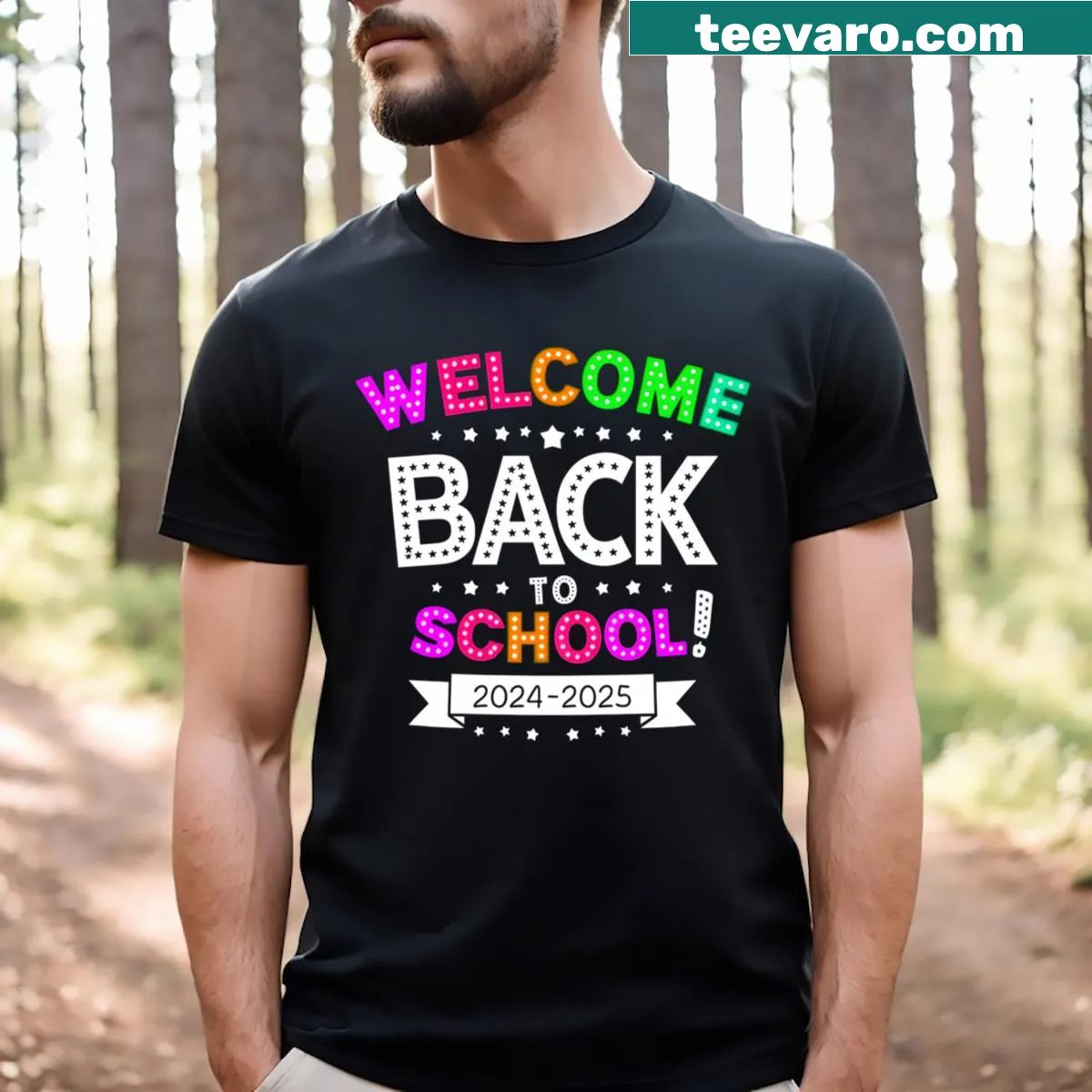 Funny teacher t-shirt for the first day of school with humorous graphics — on a men's t-shirt