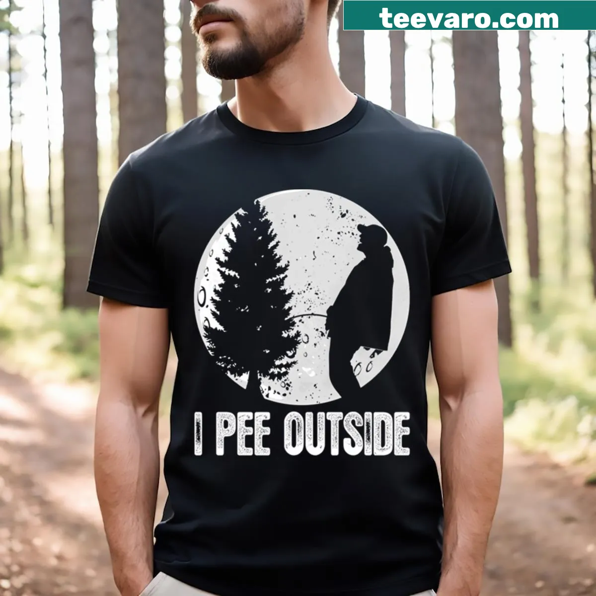 Humorous typography t-shirt with an outdoor theme — on a men's t-shirt