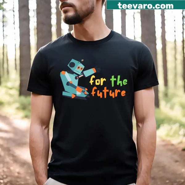 T-shirt with bold typography about development for the future