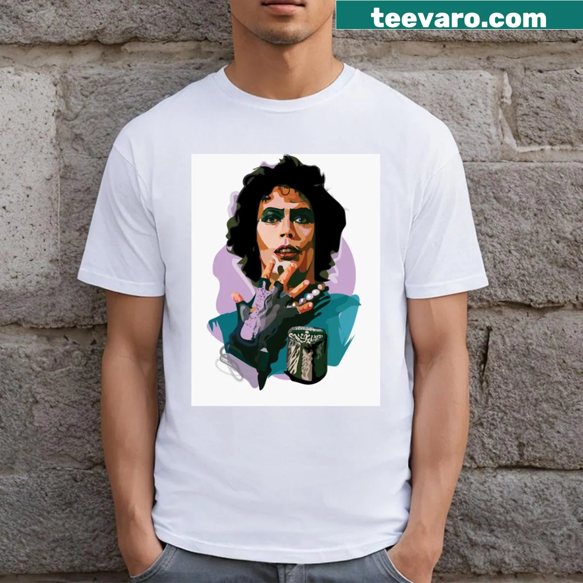 T-shirt featuring the iconic Dr. Frank N Furter graphic. — on a men's t-shirt