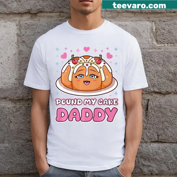 Whimsical cake-themed quote design on a T-shirt