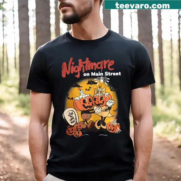 Vintage-style pumpkin graphic on distressed Halloween t-shirt