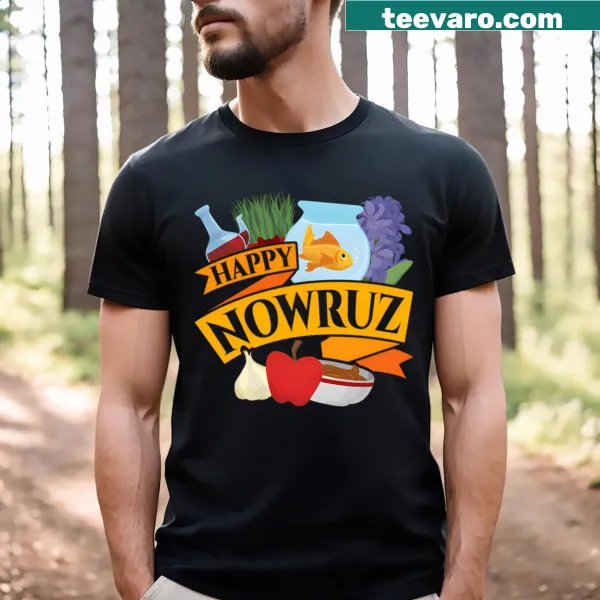 Haftseen table illustration celebrating Nowruz on t-shirt