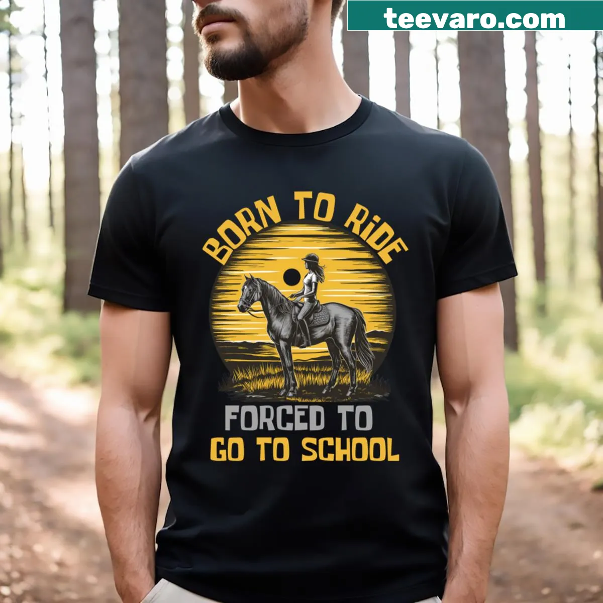 Charming horse graphic on a Horse Lover T-shirt for equestrian enthusiasts — on a men's t-shirt