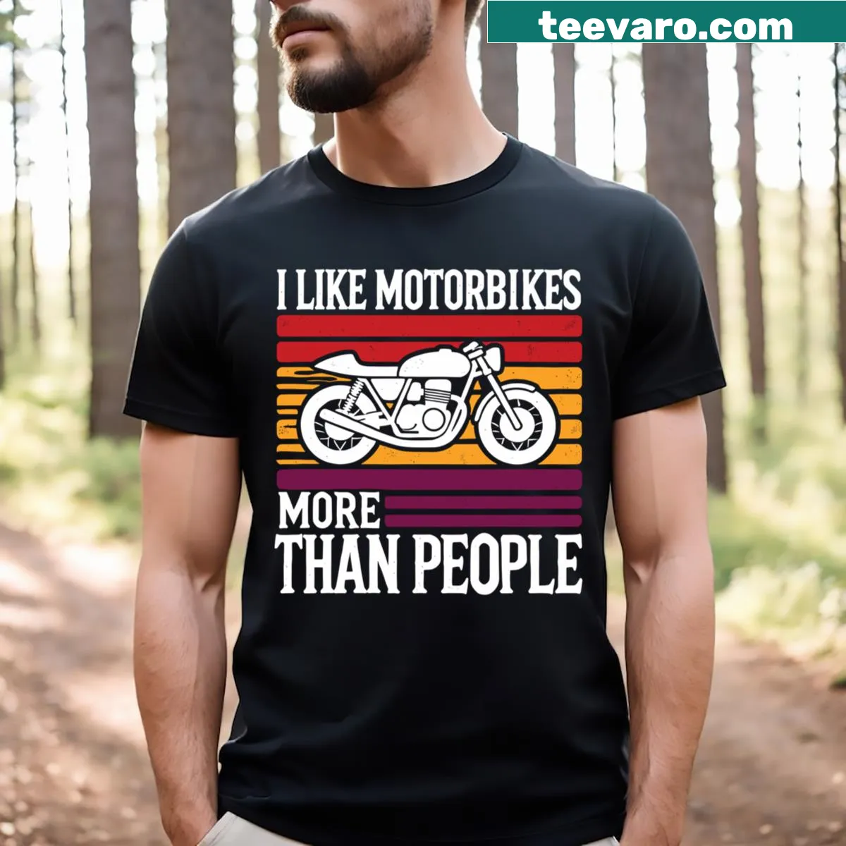 Funny T-shirt for motorbike lovers with humorous phrase — on a men's t-shirt