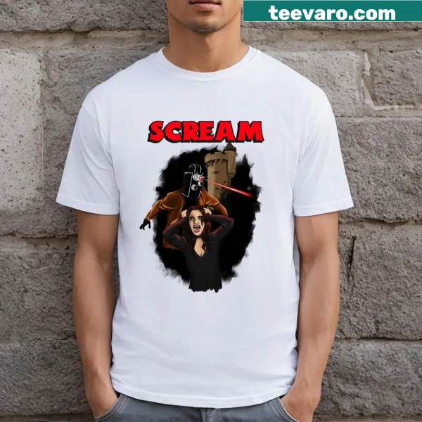 Text design stating 'I Love Horror Movies' on T-shirt
