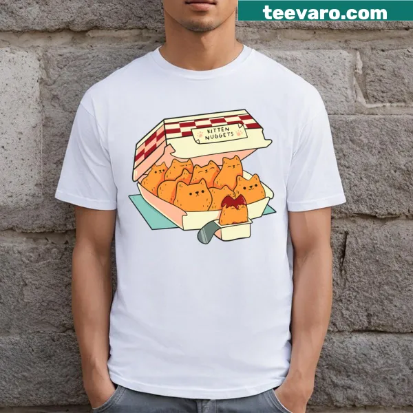 Playful kitten graphics on a t-shirt