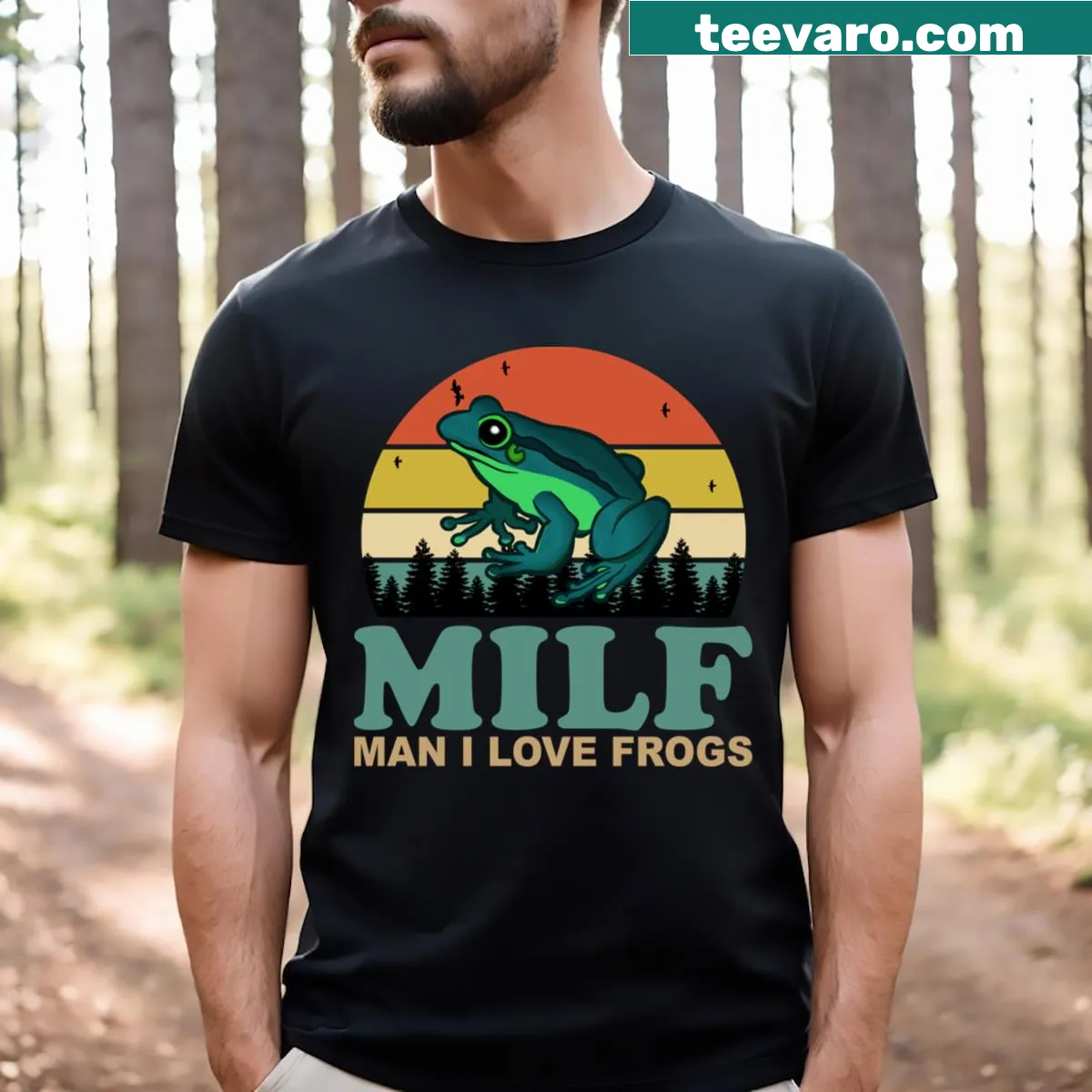 T-shirt with the phrase 'Man I Love Frogs' for amphibian lovers — on a men's t-shirt
