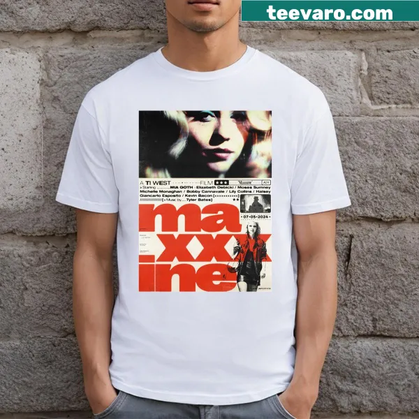 Illustrated T-shirt inspired by Maxxxine movie from A24
