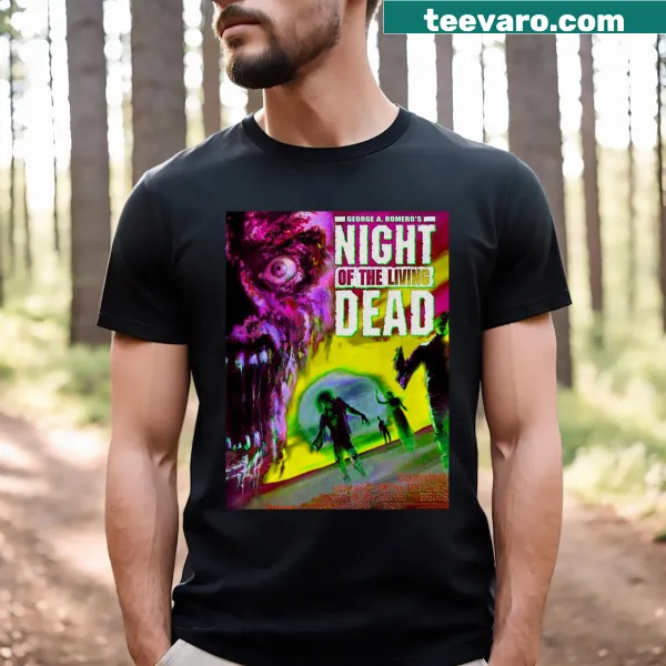 Vintage 90s style t-shirt with 'Night Of The Living Dead' graphic