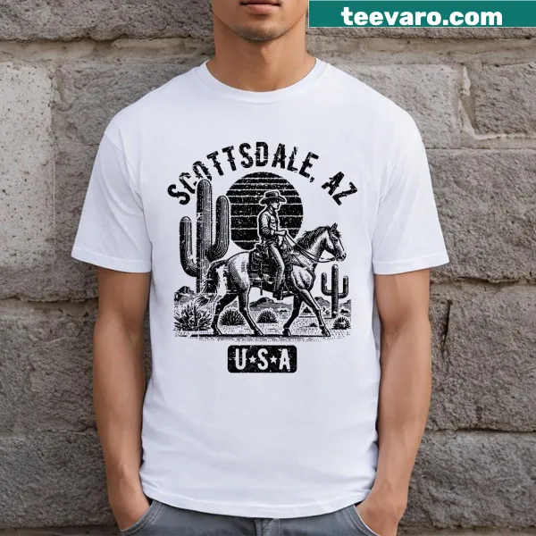 Vintage Scottsdale Arizona cowboy and horse t-shirt design